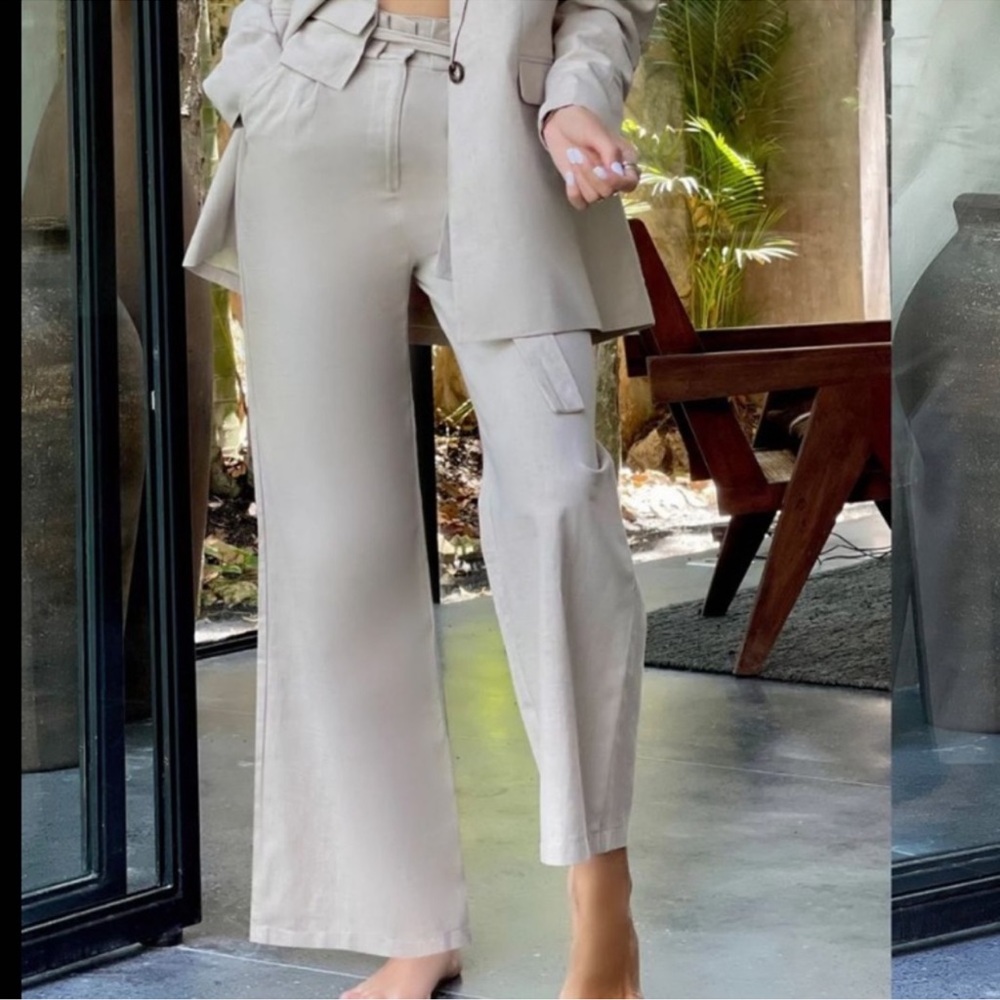 Sand Wide leg Trousers - Picture 3 of 12